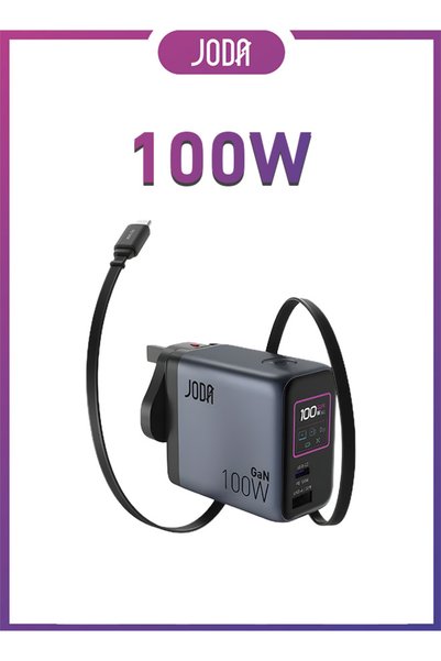 Joda شاحن جداري سريع جودا VoltLux 70C GaN، 70 واط، كيبل تايب سي USB-C قابل لل...