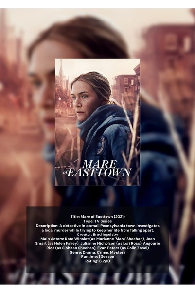 OEM Αφίσα Ινφογραφικό Mare of Easttown, Drama Mister, Χαρτόνι 250g, A4
