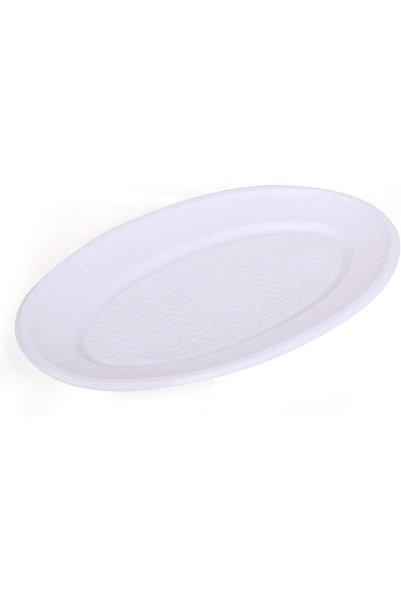 Generic Disposable Oval Plastic Serving Tray -Medium Size -10 Pcs