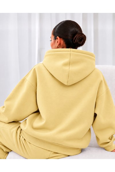 DAXİS Sportwear Company KADIN KAPÜŞONLU KANGURU CEPLİ OVERSİZE SWEATSHİRT