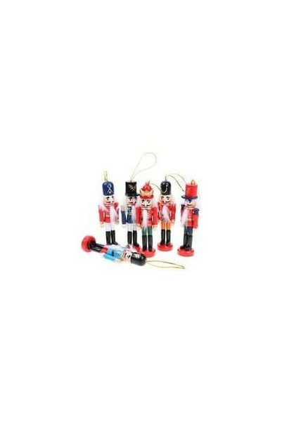 Noonedibs Kueatily set de 6 soldăței spărgători de nuci din lemn de 12 cm, or...