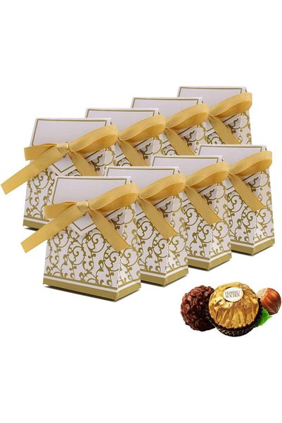 Generic علبة هدايا للزفاف، 20 قطعة من علب الهدايا مع شرائط الزينة، مثالية لتق...