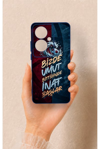 Vip Case Oppo Reno 11F Compatible Wavy Burgundy and Blue Patterned Silicone C...