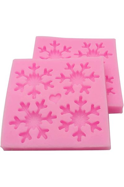 Noonedibs 2 bucăți fulg de zăpadă silicon mucegai, 3D Crăciun tort decoratiun...
