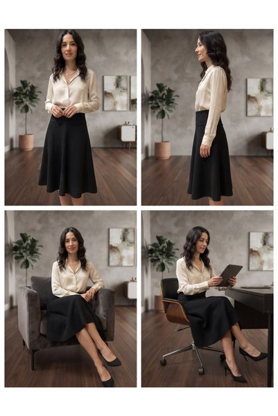 NİL Butik YUMOŞ KUMAŞ KIŞLIK KALIN ETEK