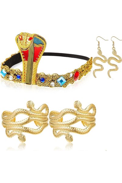 Generic Egyptian Headpiece Costume Accessories, 5 Pcs Set With Metal Headpiec...