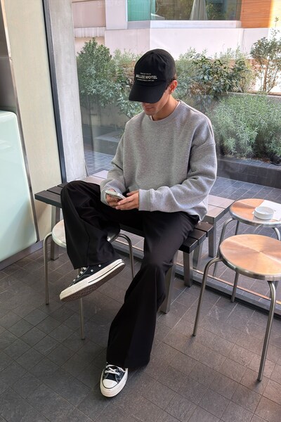 Flaw Wear FW Cool Puff Boxy Fit Melange Sweat