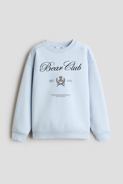 H&M Bol Kesimli ve Baskılı Sweatshirt