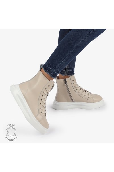 ANGEL BLUE Cizme de damă din piele, căptușite, înălțime talpă 5cm