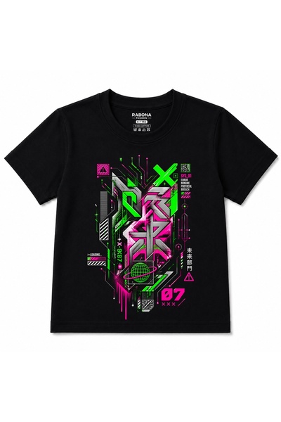 Rabona Fashion Neon Protocol 07 – Παιδικό t-shirt με γραφικό σχέδιο σε στυλ c...