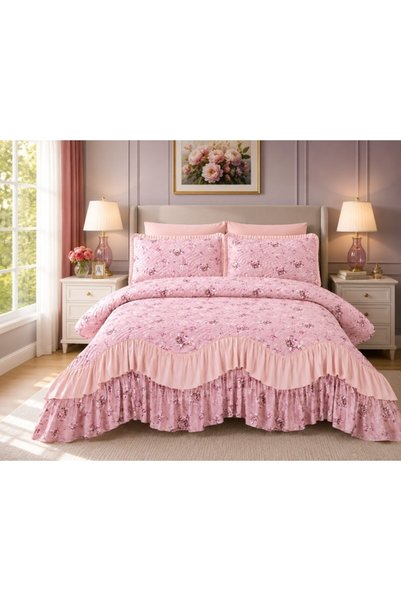 JOJO HOME Κουβερλί και 2 μαξιλαροθήκες, Jojo Home, Floral Harmony, 220x270 εκ...