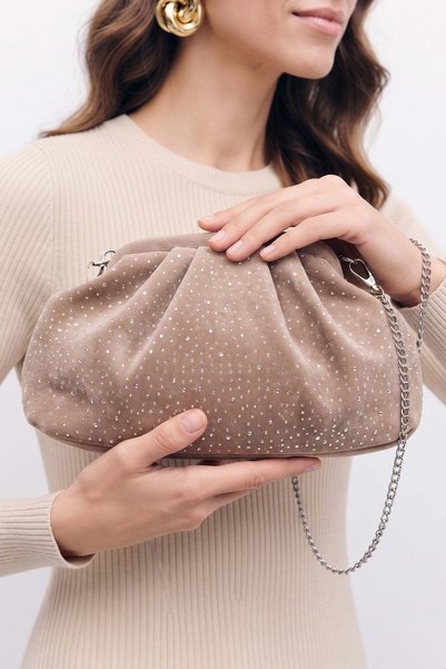Fulla Moda Torba sa lancem i kamenčićima od antilop kože