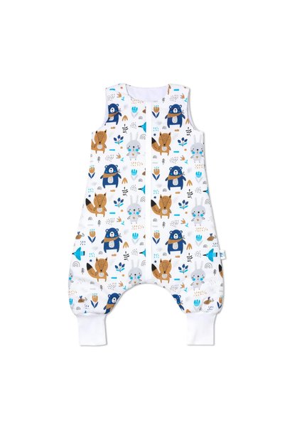 PEPI Pijamale din bumbac cu mâneci, model Urs Albastru, pentru somn