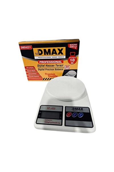 DMAX Hassas Masa Terazisi 10 kg DMX4221 Beyaz Renkli Dijital Ölçüm Aleti