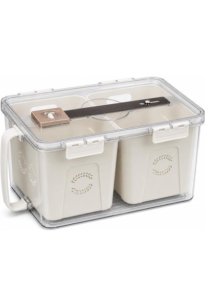 AOMIGE Fridge Food Storage Container with Lid, PET Refrigerator Organizer wit...