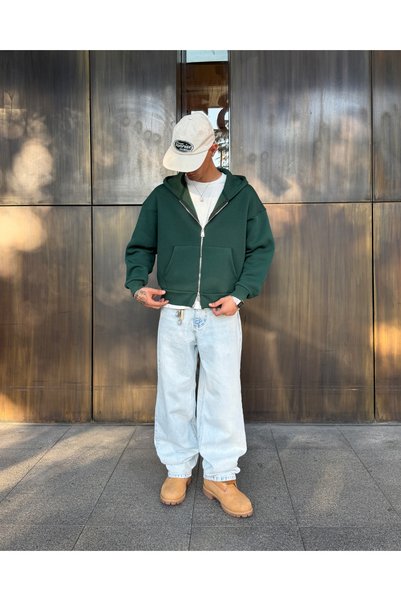 Flaw Wear بنطال فضفاض بلون أزرق ليلي مغسول