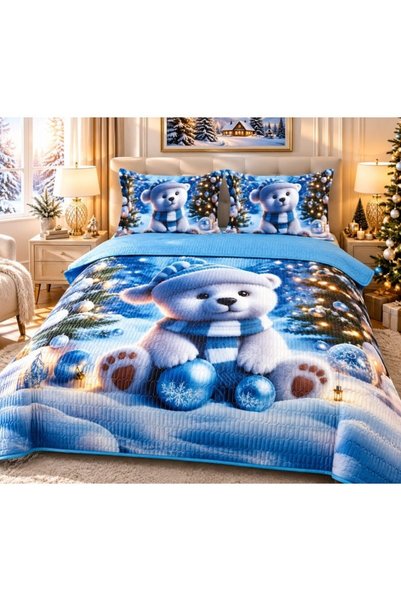 JOJO HOME Покривало за легло и 2 калъфки за възглавници, 3 части, за 2 души, ...