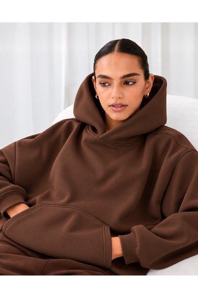 luci sports سترة نسائية فضفاضة بغطاء للرأس.