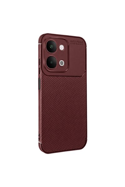 Generic Brand غطاء Vivo Y31d من الكربون مع خاصية التركيز التلقائي - لون خمري.
