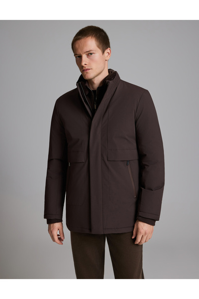 Pierre Cardin Koyu Kahverengi Dik Yaka Mont 50330215-VR084