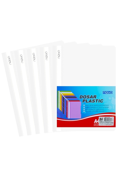 NEBO Set de 50 de dosare din plastic A4, albe -