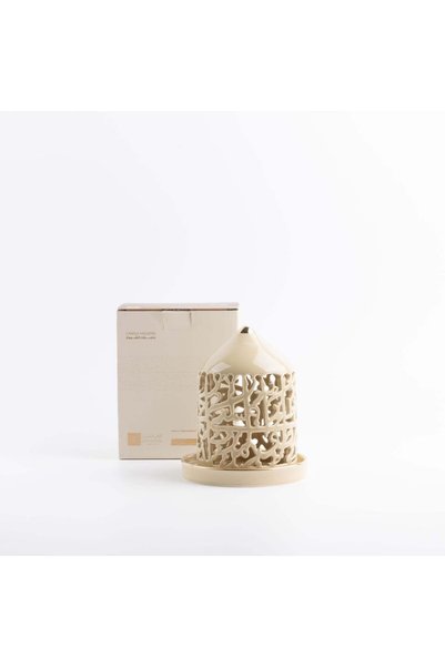 Otantik Home شمعدان إلكتروني صغير الحجم من جوهر - عاجي وذهبي