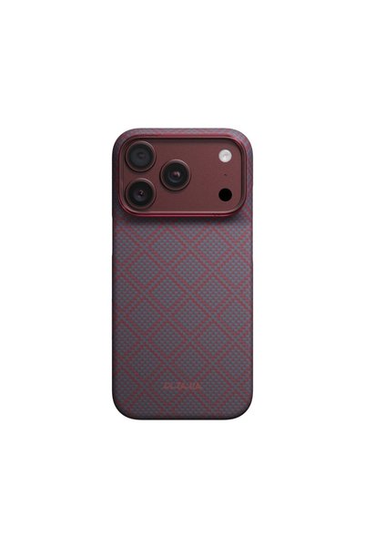 PITAKA Husă pentru iPhone 18 Pro, Husă cu margini, PitaTap ™ , Roșul lui Blue