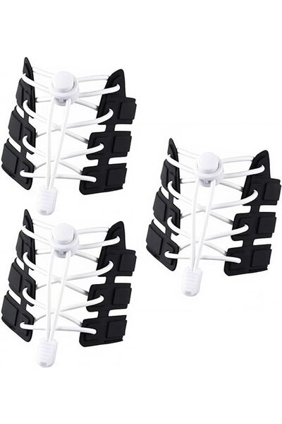 Generic 3 Pairs Elastic No Tie Shoe Laces - Tieless Stretch Shoelaces with St...