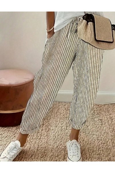 Evendi Pantaloni, Crem/Maro