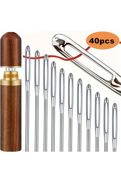 Generic مجموعة إبر خياطة يدوية كبيرة الحجم، مصنوعة من الفولاذ المقاوم للصدأ، ...