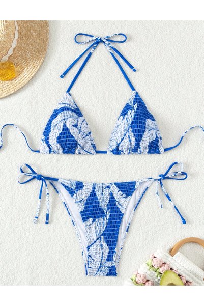Evendi Costum de baie, Alb/Albastru