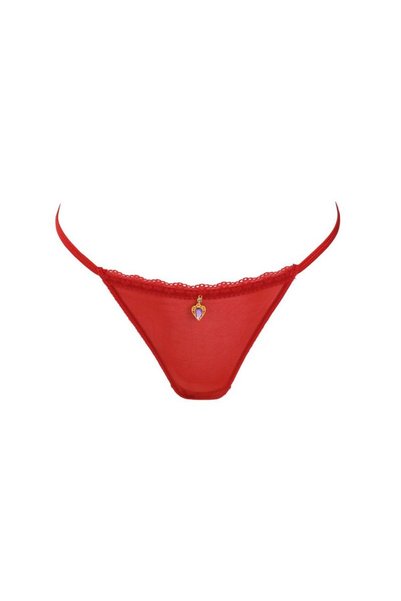Jumbo Chiloti String Dama Rosu cu Cristale