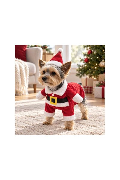 Jumbo Costum de Craciun Mos Craciun cu Brate pentru Animale de Companie - S