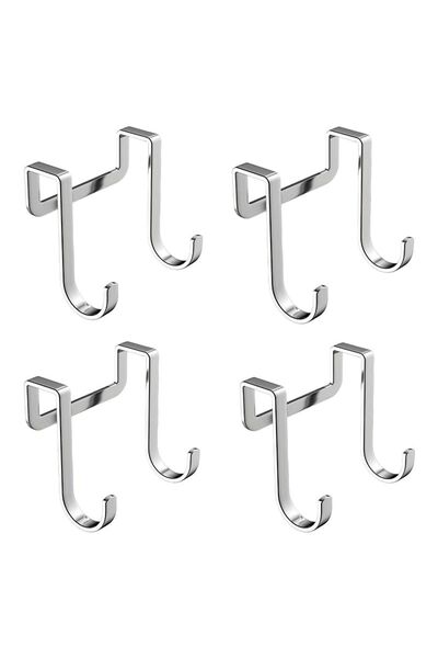 Generic 4pcs Stainless Steel S Hooks No Drilling Clothes Hooks Wall Mounted S...