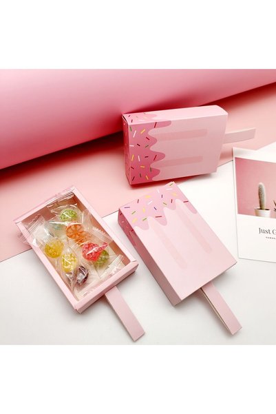 Generic Blue Ice Cream Popsicle Box 5pcs for Wedding Holiday Candy Gifts