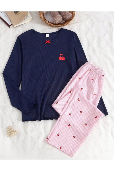 Evendi Pijama, Albastru/Roz