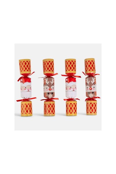 Jumbo Set Crackers de Craciun cu Mos Craciun si Ren - 4buc
