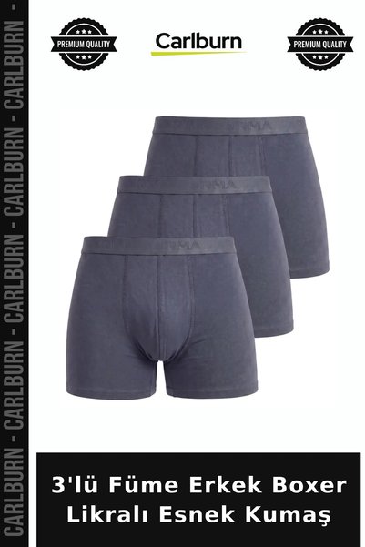 Carlburn Premium 3-Pack Men's Boxer Briefs, Smoked Gray, with Stretchy Lycra ...