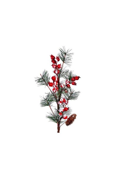 Jumbo Creanga Decorativa de Craciun Brad cu Fructe Rosii70cm