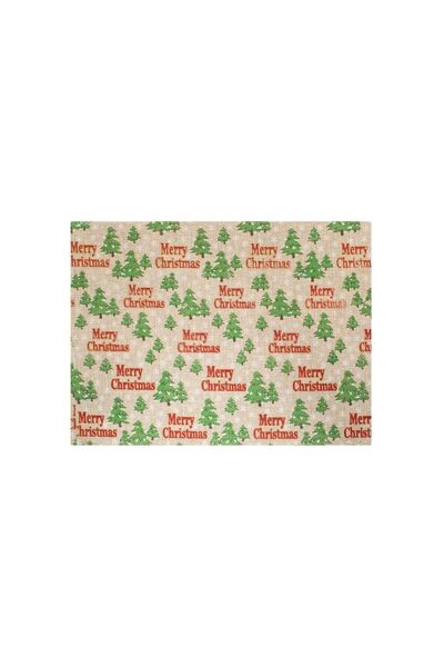 Jumbo Suport Farfurie de Craciun cu Model Brazi "Merry Christmas" 40x30cm