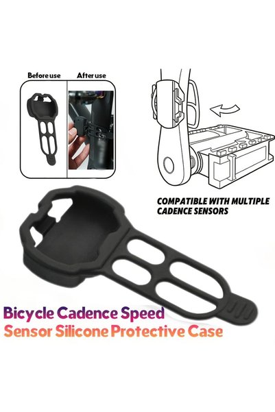 Generic Black Silicone Bicycle Pedal Frequency Sensor Protective Cover Easy I...