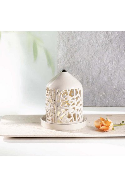 Otantik Home شمعدان إلكتروني صغير الحجم من جاور - بيج وفضي