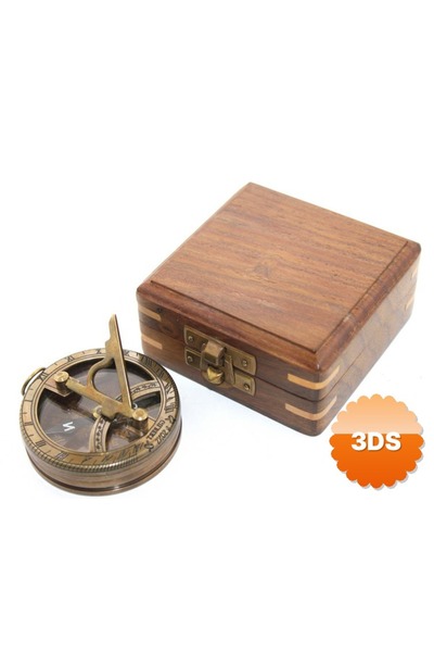 3dsepetim Ahşap Kutulu Pusula Model 7