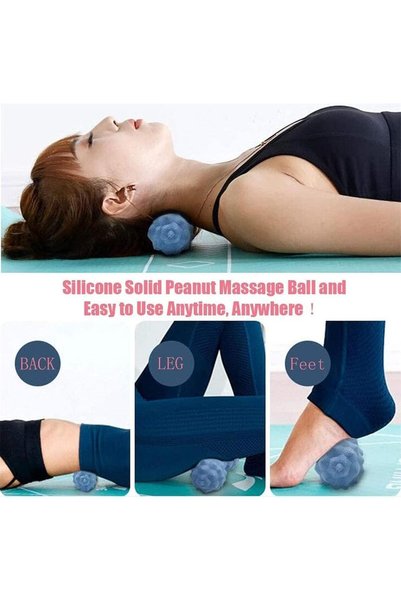 JKJ&ZXZ 3 Pcs Massage Ball, Lacrosse Yoga Massage Therapy Ball, Double Massag...