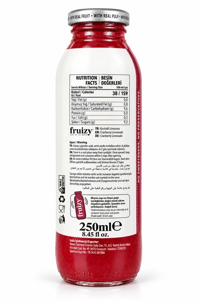 Naren Fruisy Kızılcıklı Limonlu İçecek 250 ml x 6