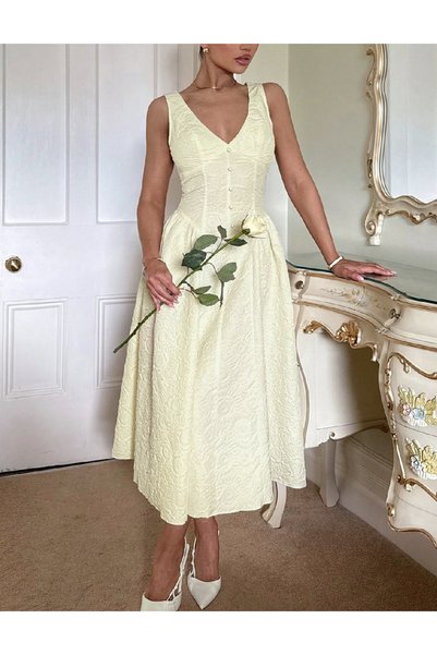 Evendi Rochie medie, Crem