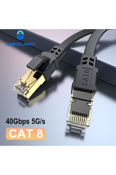 Generic كابل إيثرنت Cat8 مسطح، 40 جيجابت في الثانية، 2000 ميجاهرتز، 19.69 بوص...