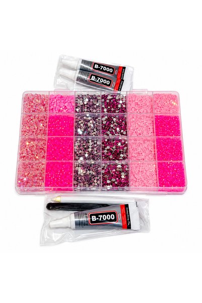 Toybox Rhinestone Crystal Kit with B-7000 Glue, Precision Tweezers, and Picku...