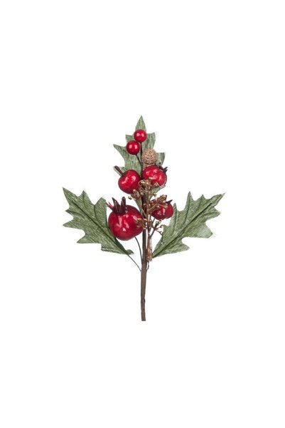 Jumbo Crenguta Decorativa de Craciun Berries Rodie 17cm