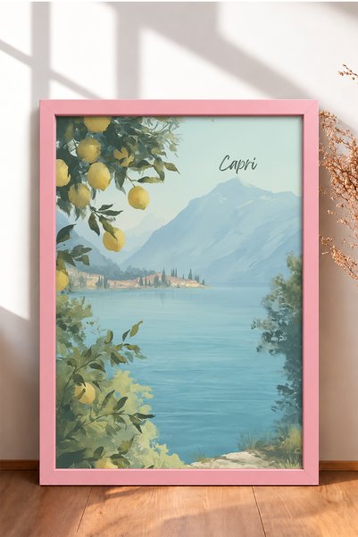 HOMEPACK لوحة مرسومة بإطار تصور شلالات كابري ومشهد من قرية كوي، ملصق إيطالي، ...